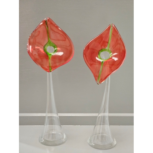 109 - A Pair Of Jack In The Pulpit Vases H42cm