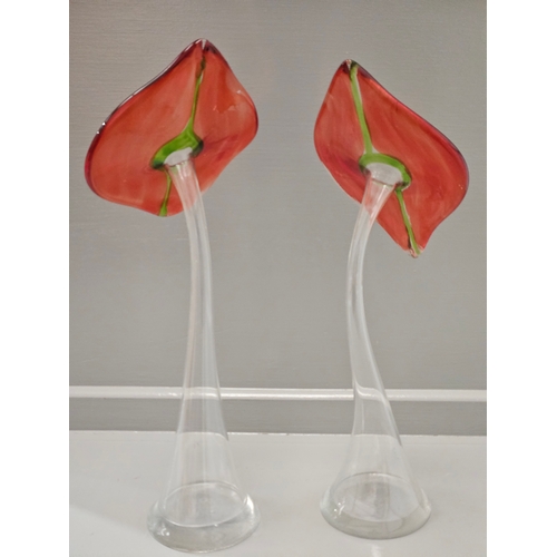 109 - A Pair Of Jack In The Pulpit Vases H42cm