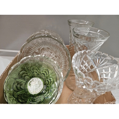 115 - Box Including Glass Vases, Fruit Bowls Etc