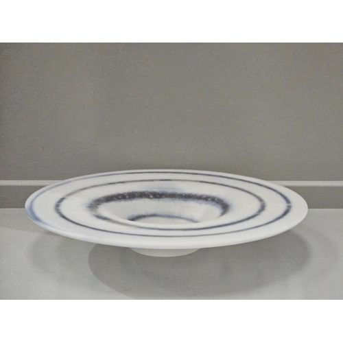 127 - Large Blue & White Spiral Bowl H6cm W37cm