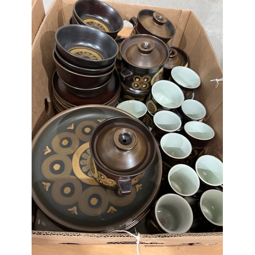 184 - 2 Boxes of Denby Arabesque Dinner Service incl Soup Bowls Etc Approx 59 pcs