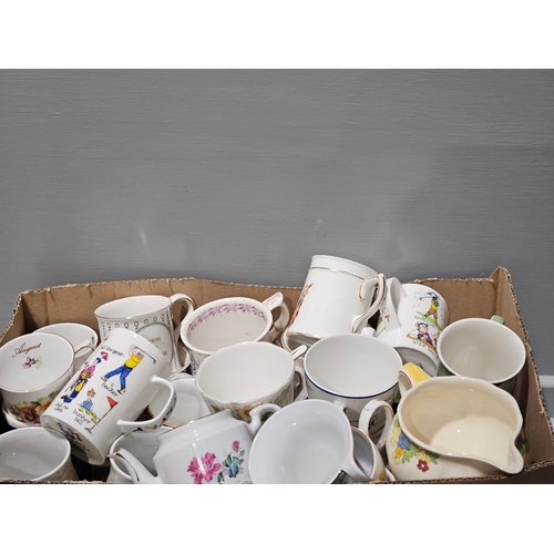 185 - Box Including Assorted Mugs Etc