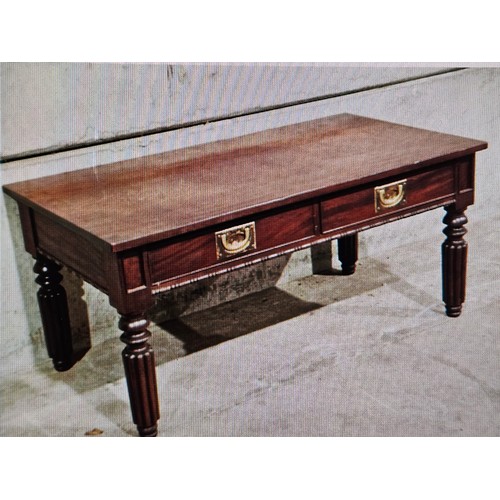 763 - Mahogany 2 Drawer Coffee Table H43cm W95cm D50cm