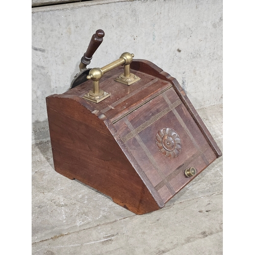 776 - Mahogany Coal Box & Shovel