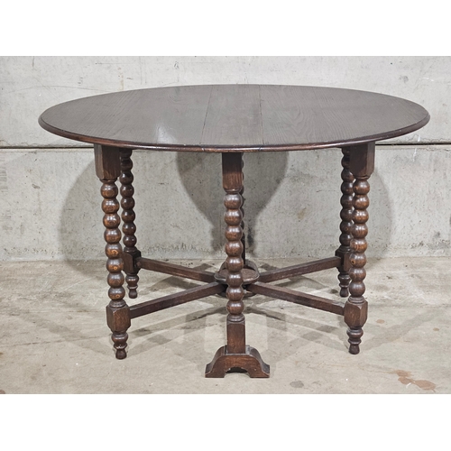 777 - Oak Bobbin Legged Gateleg Table