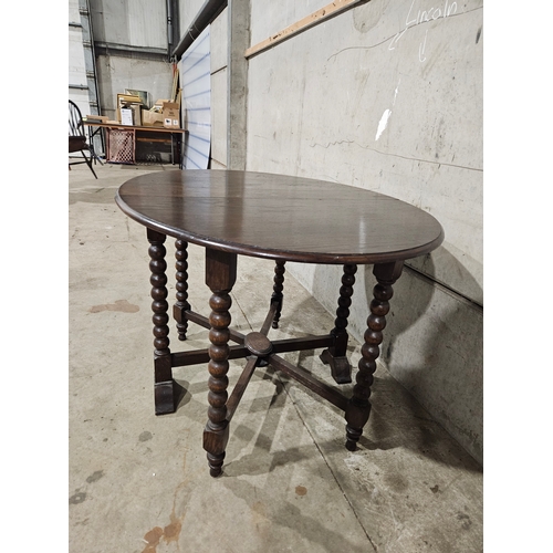 777 - Oak Bobbin Legged Gateleg Table