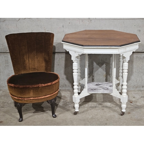 781 - Octagonal Side Table & Nurse Chair