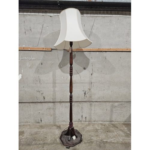 782 - Mahogany Standard Lamp & Shade