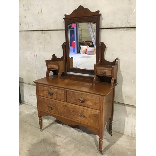 794 - Walnut Marble Top Wash Stand With Walnut Dressing Table