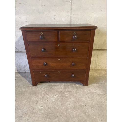 799 - Victorian Mah Chest of Drawers H100cm W104cm D45cm