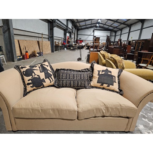 835 - Beige 2 Seater Settee