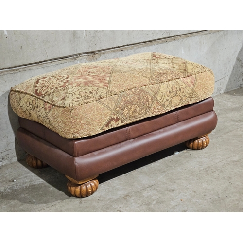 838 - Leather & Upholstered Footstool