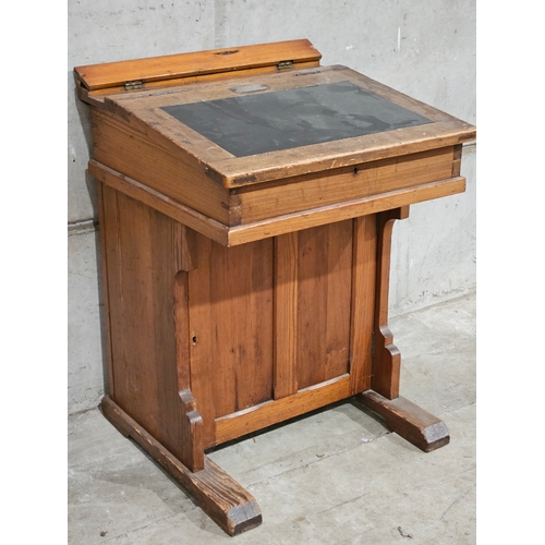 867 - Davenport Style Pine Writing Desk