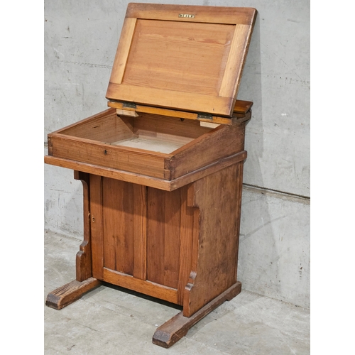 867 - Davenport Style Pine Writing Desk