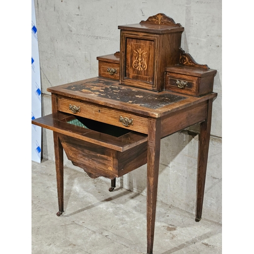 883 - Mahogany Inlaid Ladies Writing Desk/Work Box