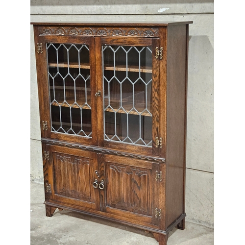 894 - Old Charm Style Display Cabinet With Key H135cm W98cm D33cm