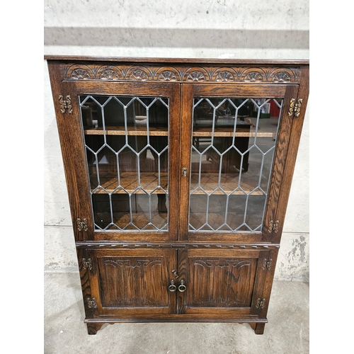 894 - Old Charm Style Display Cabinet With Key H135cm W98cm D33cm