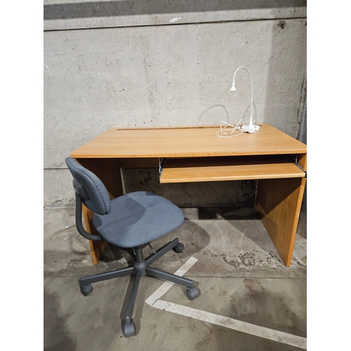 895 - Reproduction Writing Desk, Lamp & Office Chair