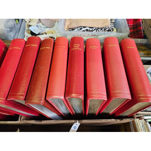 10 - (2 Boxes) 16 Large 'Asprey Of London' Red Leather Bound Photograph Albums Of Assorted Countries