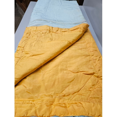 48 - Large Patchwork Quilt Approximately 274cm x 270cm & Yellow/Blue Quilt (Both A/F)