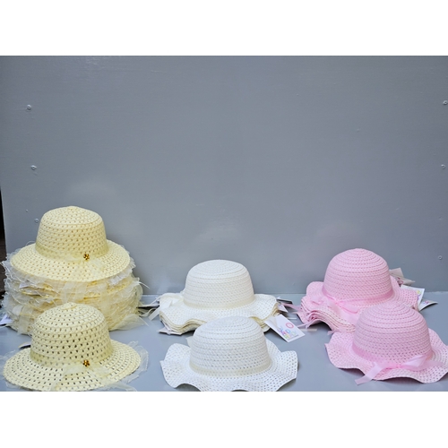 49 - A Large Quantity Of Easter Bonnets, Girls Weave Hats, Easter Hats Etc