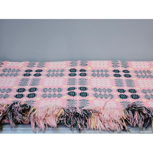 62 - Pink Welsh Blanket 230cm x 240cm