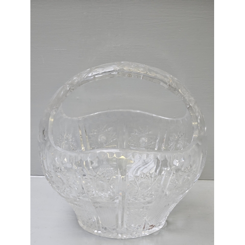 75 - Cut Glass Decorative Basket H25cm x W25cm