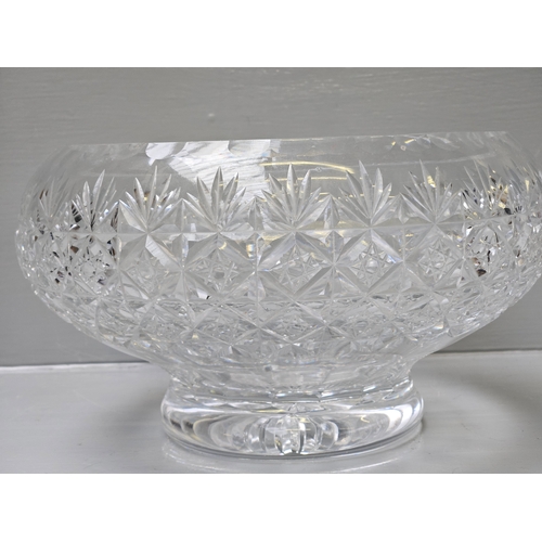 76 - Cut Glass Footed Rose Bowl H14cm W26cm