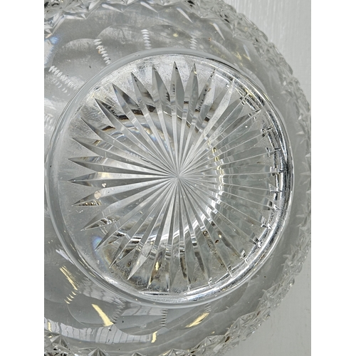 76 - Cut Glass Footed Rose Bowl H14cm W26cm