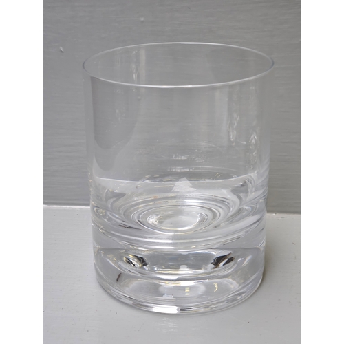 79 - 6 Dartington Whisky Tumblers & 1 Other, A Pair Of David Mellor Clear Glass Candleholders