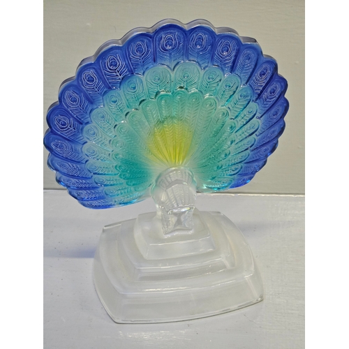 98 - Crystal d'Arques Peacock Figurine H19cm