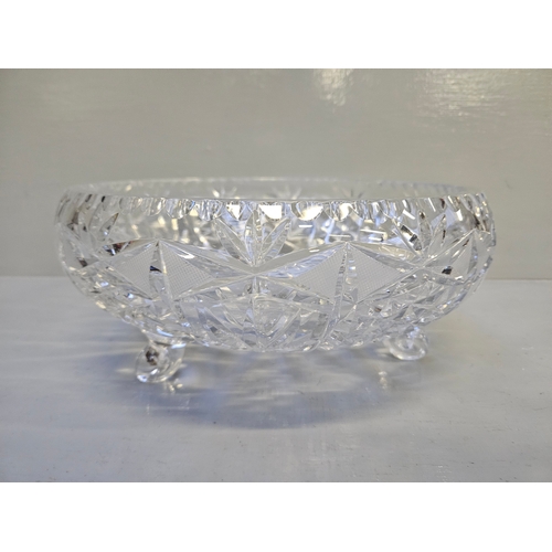 113 - Large Cut Glass Footed Bowl & 2 Cut Glass Fruit Bowls