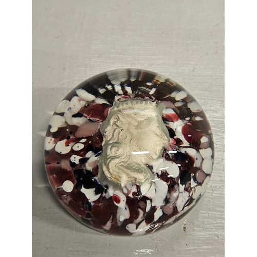 124 - Glass Paperweight Portrait