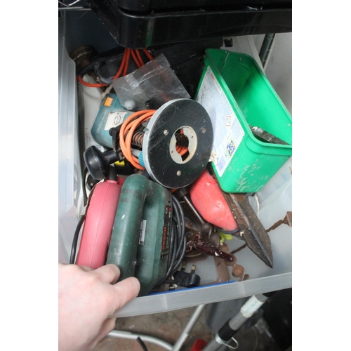 41 - BOX OF ELECTRICAL TOOLS, JIGSAWS ETC