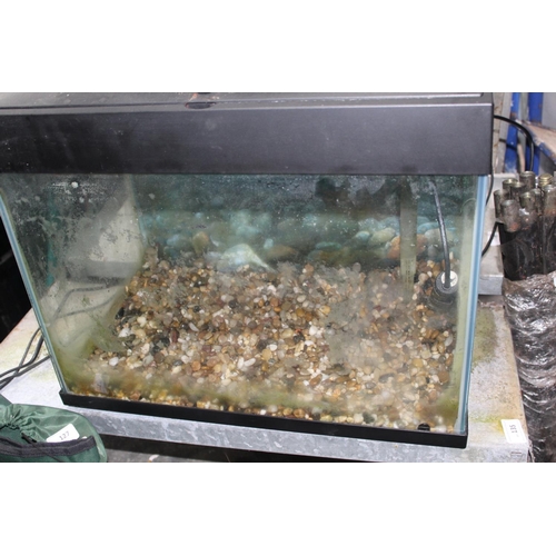 134 - SMALL AQUARIUM WITH HEATER AND LIGHT