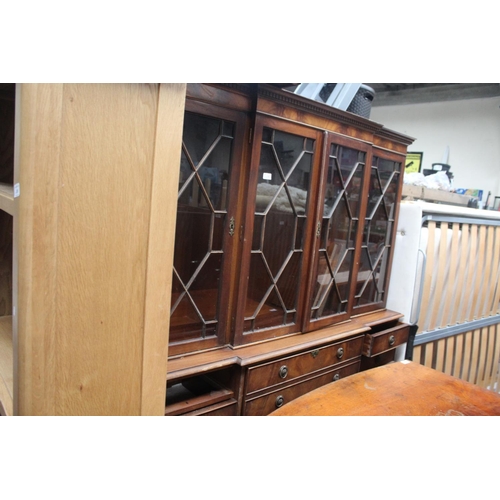 170 - MAHOGANY GLAZED BOOKCASE