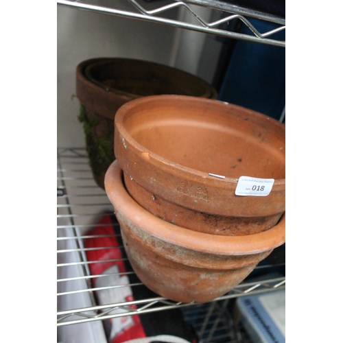 18 - 4 TERRACOTTA PLANT POTS