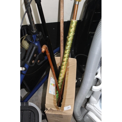 199 - SMALL QUANTITY OF WALKING STICKS