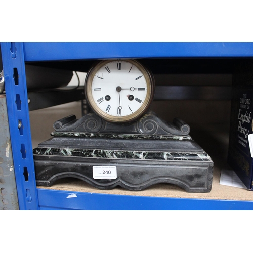 240 - 8 DAY SLATE MANTLE CLOCK