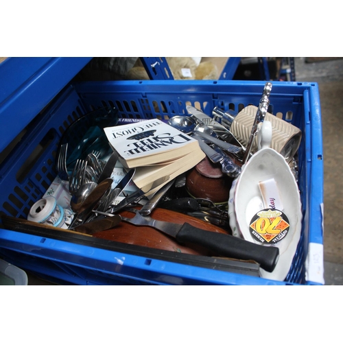 248 - BOX OF CUTLERY AND CHINAWARE