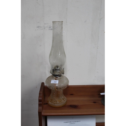 297 - GLASS OIL LAMP