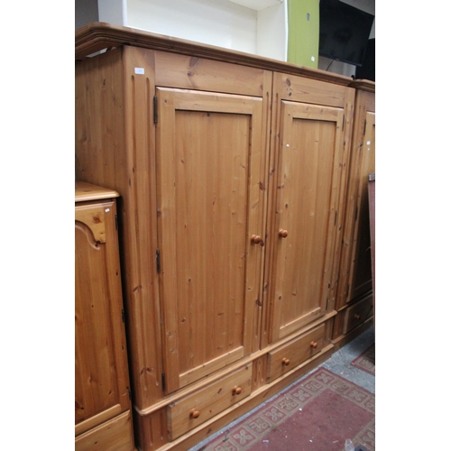 501 - LARGE 2 DOOR PINE WARDROBE