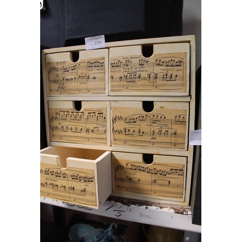 379 - 6 DRAWER MUSIC BOX