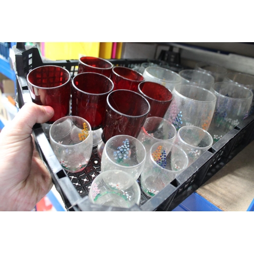 445 - TRAY OF ASSORTED SHERRY GLASSES