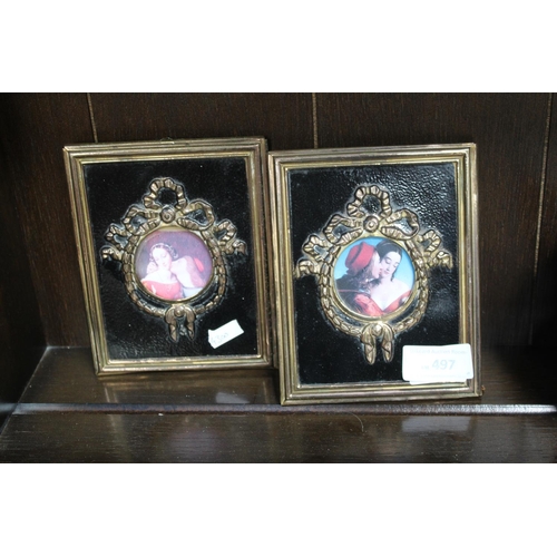 497 - 2 FRAMED ANTIQUE MINIATURES