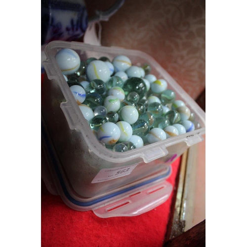 563 - BOX OF ASSORTED MARBLES