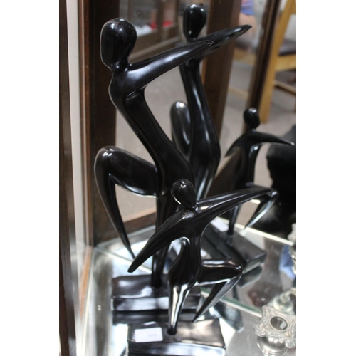 604 - 2 BLACK SCULPTURE FIGURES