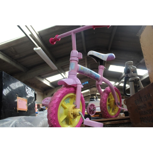 101 - CHILDS PINK BICYCLE WITH STABILISERS