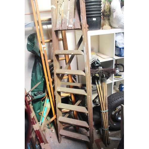 51 - VINTAGE WOODEN STEP LADDER