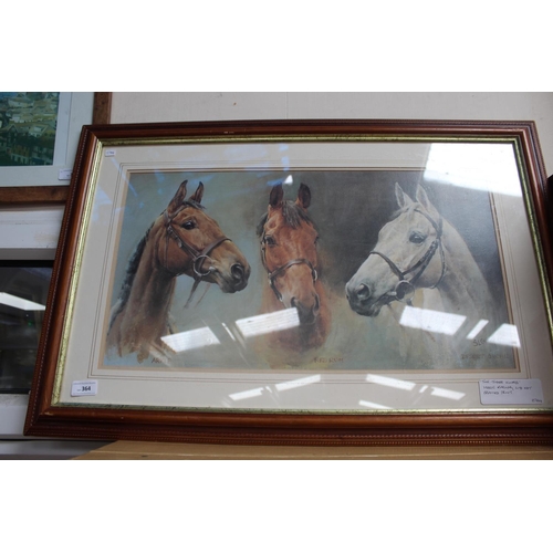 364 - FRAMED THE 3 KINGS HORSE RACING LTD FRAMED PRINT